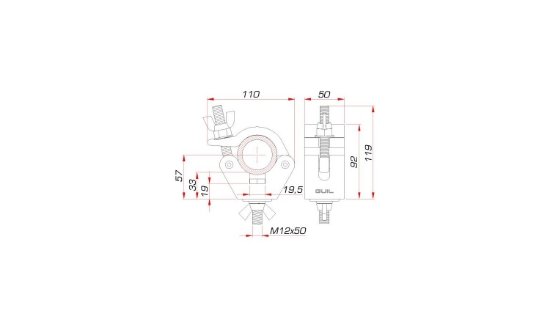 Immagine di ALISCAF CON VITE PER TUBO DA 45-52 MM- PORTATA 750 KG