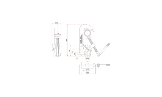 Immagine di CLAMP PER TUBO TONDO O QUADRATO- PORTATA 300 KG