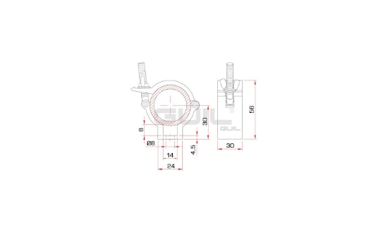 Immagine di ALISCAF CON VITE PER TUBO DA 35-40 MM- PORTATA 30 KG