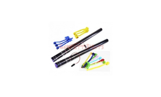Immagine di CANNONE ELETTRICO USA E GETTA DA 80CM CON FILANTI IN CARTA MULTICOLOR