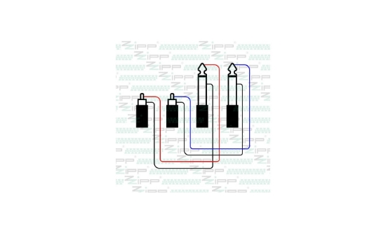 Immagine di CAVI AUDIO 2 X CONNETTORI RCA -2 X JACK 6, 3 MM MONO 5 M