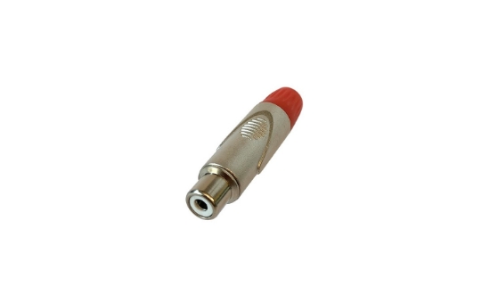 Immagine di CONNETTORE RCA VOLANTE - SATINATO/ROSSO