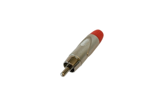 Immagine di CONNETTORE RCA VOLANTE - SATINATO/ROSSO