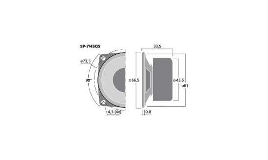 Immagine di ALTOPARLANTE UNIVERSALE, 4 W, 4 OHM