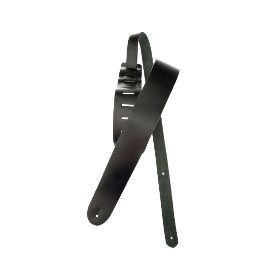 Immagine di Tracolla per chitarra D'Addario Accessories, in classica pelle nera, extra lunga
