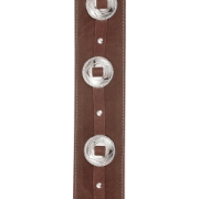 Immagine di Tracolla per chitarra D'Addario Accessories, di colore marrone, con conchos