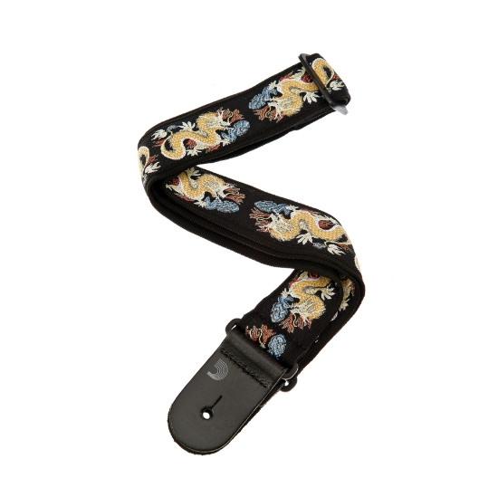 Immagine di Tracolla per chitarra D'Addario Accessories in tessuto, dragone