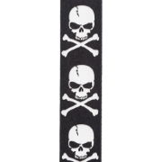 Immagine di Tracolla per chitarra D'Addario Accessories in tessuto, teschio e ossa incrociate