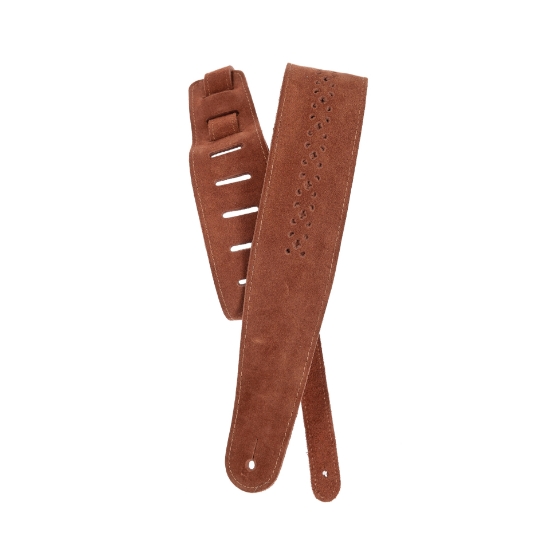 Immagine di Tracolla per chitarra D'Addario Accessories in pelle traspirante, rosetta scamosciata