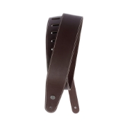 Immagine di Tracolla per chitarra D'Addario Accessories Classic, in pelle marrone, con cucitura a vista