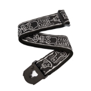 Immagine di Tracolla per chitarra D'Addario Accessories Joe Satriani con sistema di aggancio Planet Lock, Skull N Bones