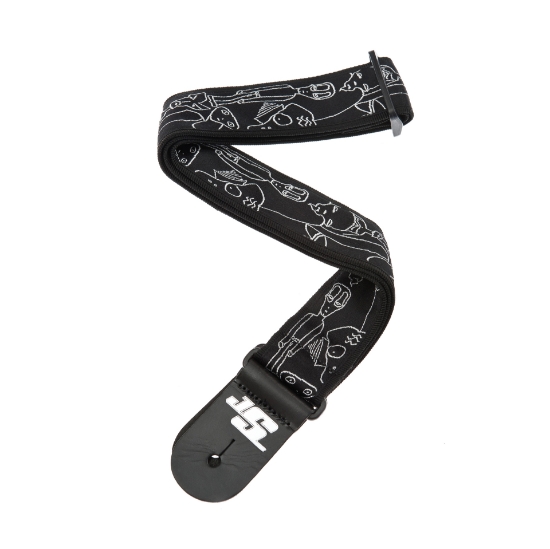 Immagine di Tracolla per chitarra D'Addario Accessories Joe Satriani, Silver Sketches