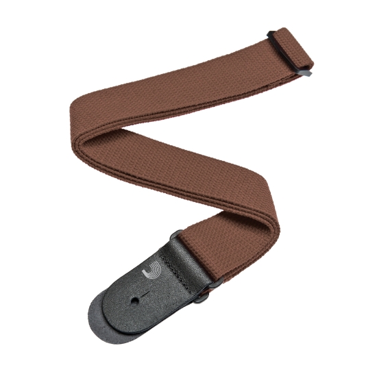 Immagine di Tracolla per chitarra D'Addario Accessories con sistema di aggancio Planet Lock, in cotone marrone