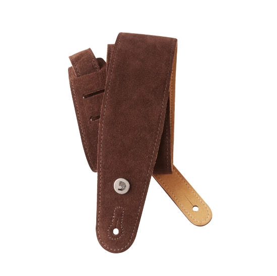 Immagine di Tracolla per chitarra D'Addario Accessories, in pelle scamosciata cognac