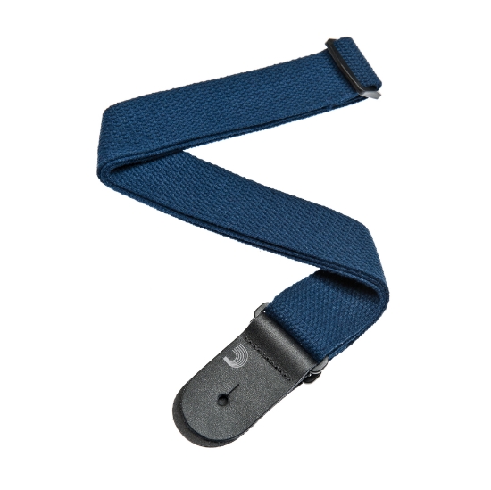 Immagine di Tracolla per chitarra D'Addario Accessories con sistema di aggancio Planet Lock, in cotone blu