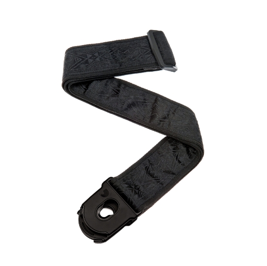 Immagine di Tracolla per chitarra D'Addario Accessories con sistema di aggancio Planet Lock, raso nero