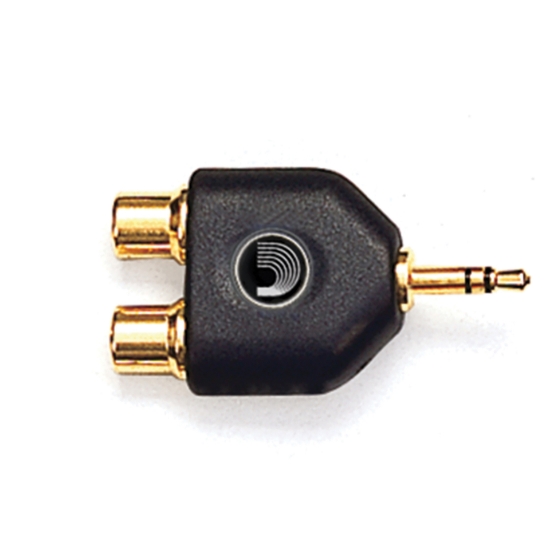 Immagine di Adattatore D'Addario Accessories, 1 connettore jack stereo maschio di 3,17 mm - 2 connettori RCA femmina
