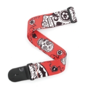 Immagine di 2" Woven Guitar Straps, Sugar Skulls - Red, by D'Addario