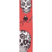 Immagine di 2" Woven Guitar Straps, Sugar Skulls - Red, by D'Addario