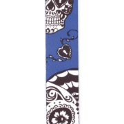 Immagine di 2" Woven Guitar Strap, Sugar Skulls - Blue, by D'Addario