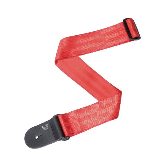 Immagine di Tracolla D'Addario per chitarra in stile "cintura di sicurezza", rossa