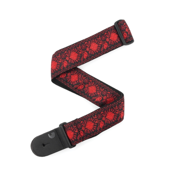 Immagine di 2" Woven Guitar Strap, Monterey 2 - Dark Red, by D'Addario