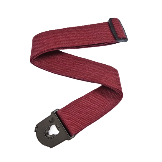 Immagine di Tracolla per chitarra D'Addario Accessories con sistema di aggancio Planet Lock, in polipropilene rosso