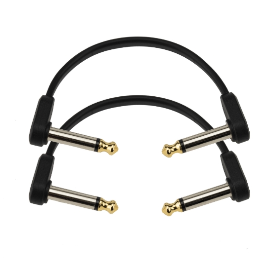 Immagine di Cavo D'Addario con jack piatti per pedaliera, 10 cm, angolare, confezione doppia