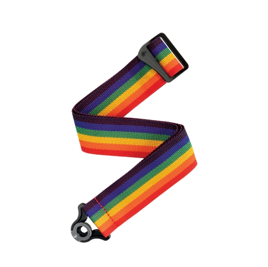 Immagine di Tracolla D'Addario in polipropilene per chitarra con sistema Auto Lock, arcobaleno
