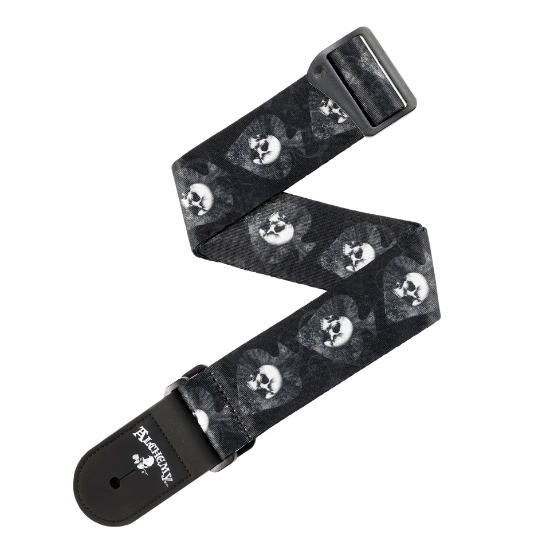 Immagine di Tracolla D'Addario Alchemy per chitarra, Skulls in Spades