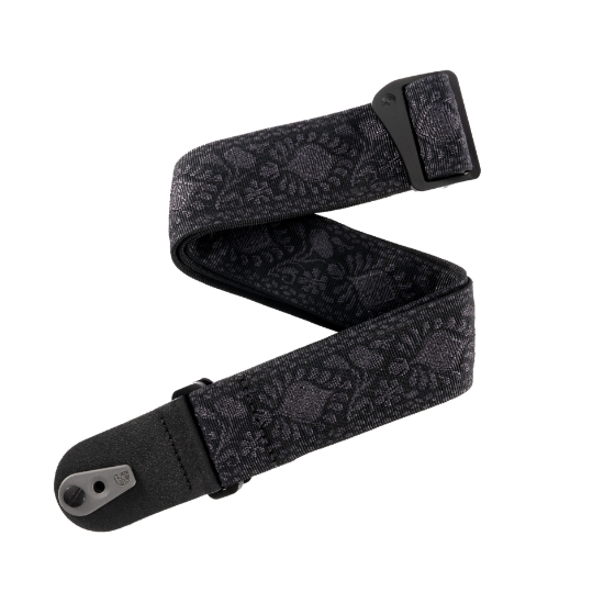 Immagine di Tracolla intrecciata D'Addario Pad Lock per chitarra, Monterey Black Tubular