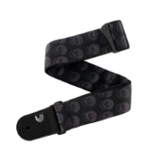 Immagine di Tracolla intrecciata D'Addario per chitarra, Skulls Black Tubular