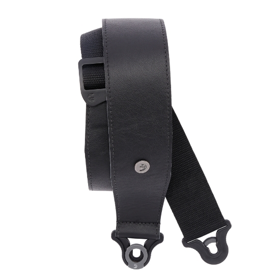 Immagine di Tracolla D'Addario Comfort in pelle con sistema Auto Lock, Nera