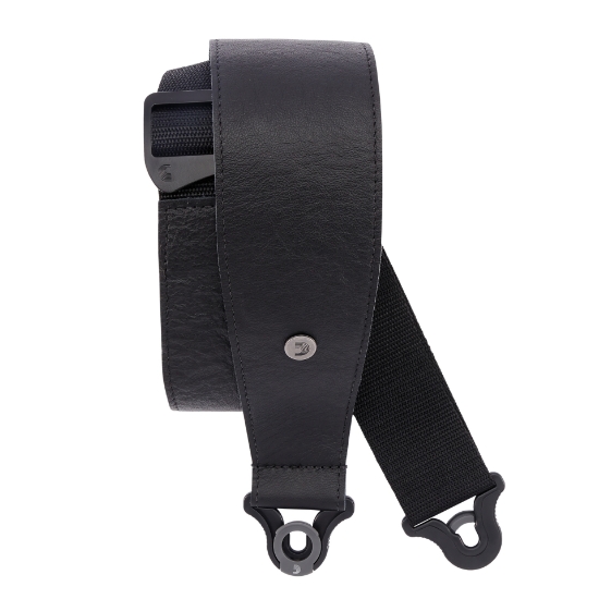 Immagine di Tracolla D'Addario Comfort in pelle con sistema Auto Lock, Nera