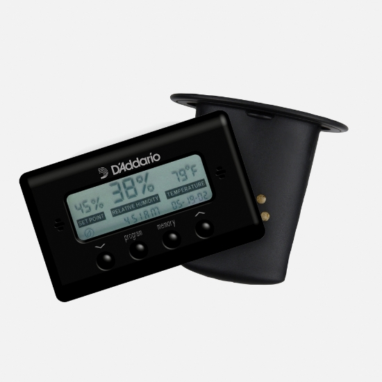 Immagine di Umidificatore D'Addario Accessories per chitarra acustica con sensore digitale di temperatura e umidità