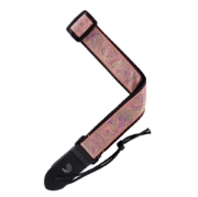 Immagine di Tracolle D'Addario in trama jacquard per ukulele, Paisley rosa/verde