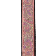 Immagine di Tracolle D'Addario in trama jacquard per ukulele, Paisley rosa/verde