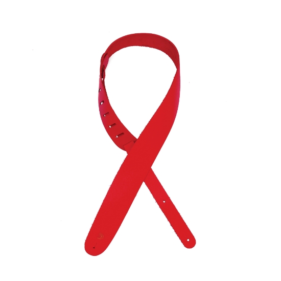 Immagine di Tracolla D'Addario classica in pelle per chitarra - Rossa