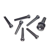 Immagine di Pioli per ponte stampati a iniezione e set bottone D'Addario Accessories, ebano con inserto in avorio