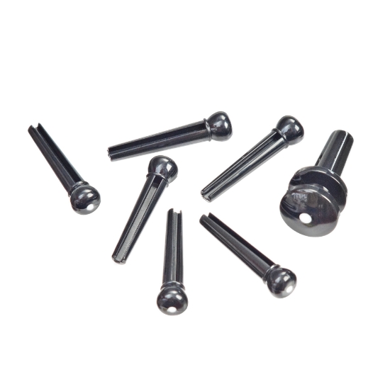 Immagine di Pioli per ponte stampati a iniezione e set bottone D'Addario Accessories, ebano con inserto in avorio