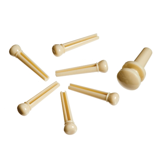 Immagine di 7 pioli per ponte stampati a iniezione e 1 bottone D'Addario Accessories, avorio