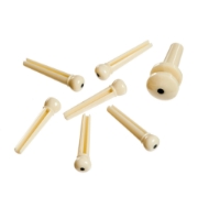 Immagine di 7 pioli per ponte stampati a iniezione e 1 bottone D'Addario Accessories, avorio con inserto nero