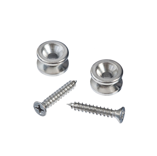 Immagine di Bottoni per tracolla in ottone massiccio D'Addario Accessories - cromati (1 paio)