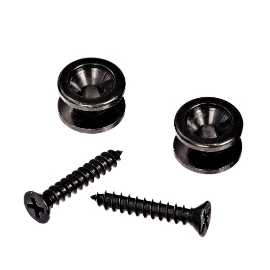 Immagine di Bottoni per tracolla in ottone massiccio D'Addario Accessories - neri (1 paio)