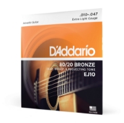 Immagine di Corde D'Addario EJ10 in bronzo per chitarra acustica, Extra Light, 10-47