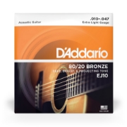 Immagine di Corde D'Addario EJ10 in bronzo per chitarra acustica, Extra Light, 10-47