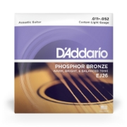 Immagine di Corde D’Addario EJ26 per chitarra acustica in bronzo fosforoso, Custom Light, 11-52
