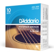Immagine di Corde D'Addario EJ16-10P in bronzo fosforoso per chitarra acustica, Light, 10 sets