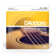 Immagine di Corde D'Addario EJ19 in bronzo fosforoso per chitarra acustica, Bluegrass, 12-56