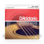 Immagine di Corde D'Addario EJ24 in bronzo fosforoso per chitarra acustica, True Medium, 13-56